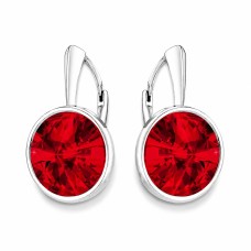 Sudraba auskari „Klaris (Scarlet)“ ar Swarovski™ kristāliem