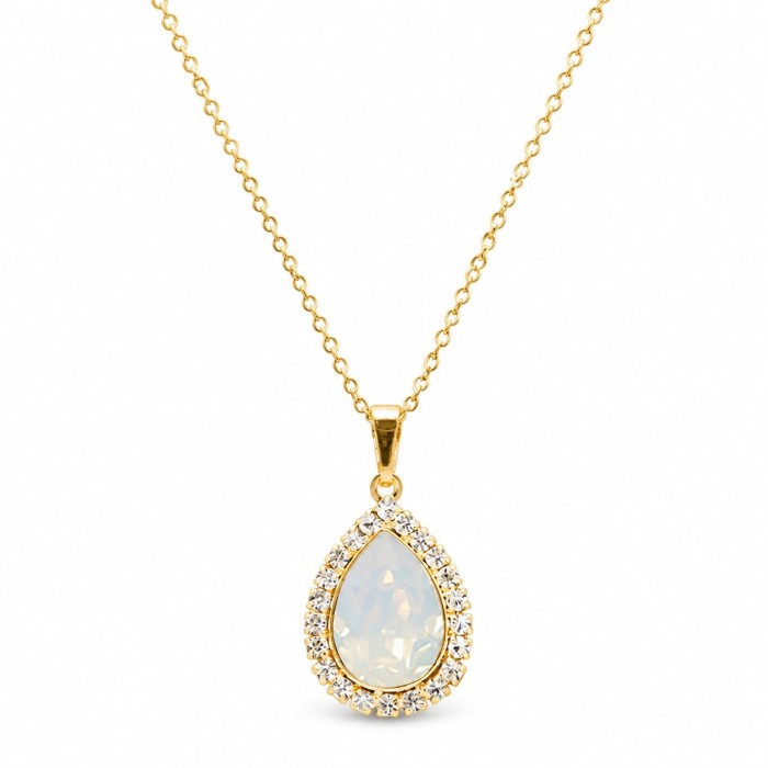 Komplekts sievietēm „Debesu Piliens (White Opal)“ ar Swarovski® kristāliem