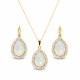Komplekts sievietēm „Debesu Piliens (White Opal)“ ar Swarovski® kristāliem
