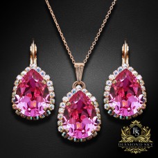 Komplekts "Debesu Piliens III (Rose)" ar Swarovski™ kristāliem