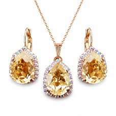 Papuošalų rinkinys moterims „Celestial Drop III (Golden Shadow)“ su Swarovski® kristalais