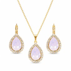 Papuošalų rinkinys moterims „Celestial Drop (Rose Water Opal)“ su Swarovski® kristalais
