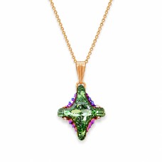 Кулон «Кристальный Ромб II (Peridot Scarabaeus Green)» с кристаллами Swarovski®