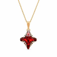 Кулон «Кристальный Ромб II (Light Siam Metallic Light Gold)» с кристаллами Swarovski®