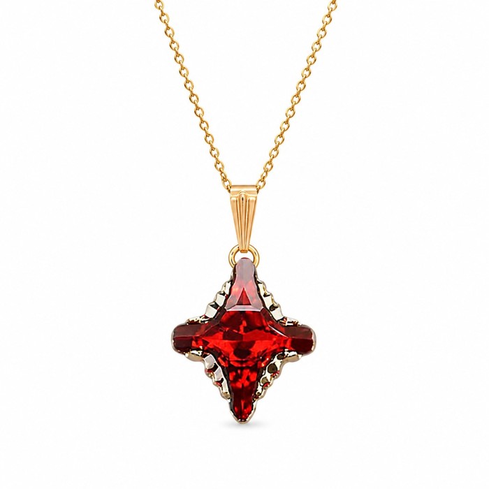 Kulons „Crystal Rhombus II (Light Siam Metallic Light Gold)“ ar Swarovski® kristāliem