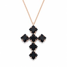 Кулон «Юни (Jet)» с кристаллами Swarovski®