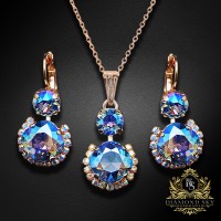 Komplekts "Klaris VI (Light Sapphire Shimmer)" ar Swarovski™ kristāliem