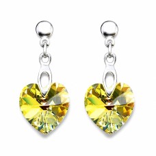 Sudraba auskari „Iemīlējusies Sirds II (Aurora Borealis)“ ar Swarovski® kristāliem