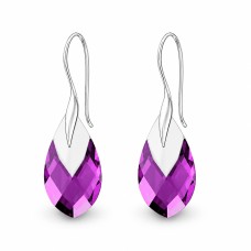 Sudraba auskari „Baroks II (Amethyst Light Chrome)“ ar Swarovski® kristāliem