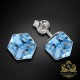 Sudraba auskari "Rubikona II (Aquamarine Blue)" ar Swarovski™ kristāliem