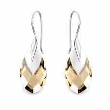 Sudraba auskari „Baroka II (Light Colorado Topaz Light Chrome)“ ar Swarovski™ kristāliem