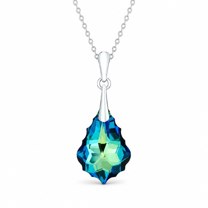 Sudraba komplekts „Baroka IV (Bermuda Blue)“ ar Swarovski® kristāliem