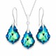Sudraba komplekts „Baroka IV (Bermuda Blue)“ ar Swarovski® kristāliem