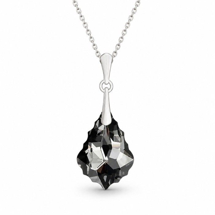 Sudraba komplekts sievietēm „Baroks IV (Silver Night)“ ar Swarovski® kristāliem