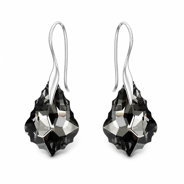 Sudraba komplekts sievietēm „Baroks IV (Silver Night)“ ar Swarovski® kristāliem