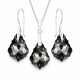 Sudraba komplekts sievietēm „Baroks IV (Silver Night)“ ar Swarovski® kristāliem
