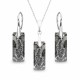 925 Sterling Silver Jewelry Set “Growing Crystal II” (Silver Night) embellished with Crystals by Swarovski®