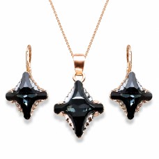 Komplekts sievietēm „Kristāla Rombs II (Graphite Lite Chrome)“ ar Swarovski® kristāliem