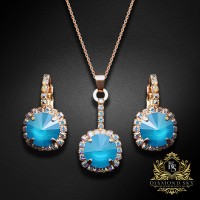 Komplekts "Klaris VII (Azure Blue)" ar Swarovski™ kristāliem