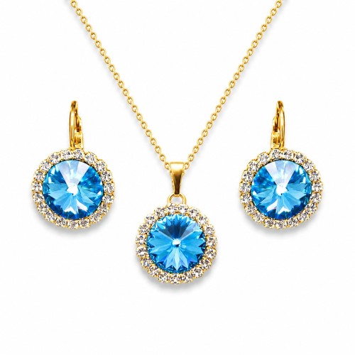 Papuošalų rinkinys moterims „Clarice (Aquamarine Blue)“