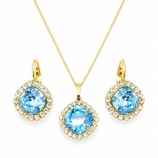 Komplektas „Akinantis spindesys (Aqua)“ su Swarovski kristalais