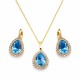 Komplekts „Debesu Piliens (Aquamarine Blue)“ ar Swarovski® kristāliem
