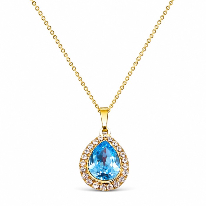 Komplekts „Debesu Piliens (Aquamarine Blue)“ ar Swarovski® kristāliem