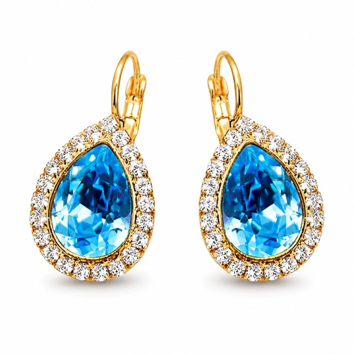 Komplekts „Debesu Piliens (Aquamarine Blue)“ ar Swarovski® kristāliem