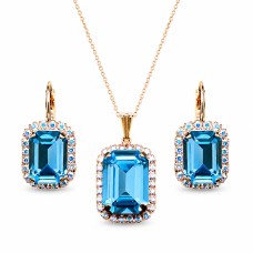 Komplekts sievietēm „Lourdes (Aquamarine)“ ar Swarovski® kristāliem