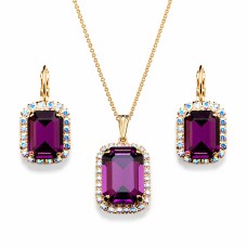 Papuošalų rinkinys moterims „Lourdes (Amethyst)“ su Swarovski® kristalais