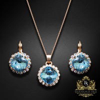 Komplekts "Apžilbinošs Spīdums III (Aquamarine Blue)" ar Swarovski™ kristāliem