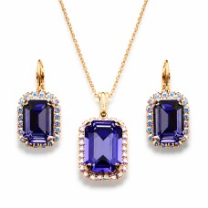 Papuošalų rinkinys moterims DiamondSky „Lourdes (Tanzanite)“ su Swarovski kristalais