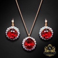 Komplekts "Apžilbinošs Spīdums III (Scarlet)" ar Swarovski™ kristāliem
