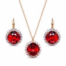 Komplekts sievietēm „Žilbinošais Mirdzums III (Scarlet)“ ar Swarovski® kristāliem