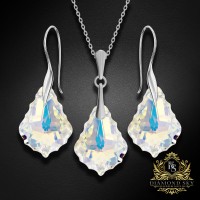 Sudraba komplekts "Baroka IV (Aurore Boreale)" ar Swarovski™ kristāliem