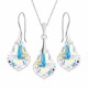 925 Sterling Silver Jewelry Set “Baroque IV (Aurora Borealis)” created with Crystals by Swarovski®