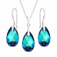 Sudraba komplekts „Baroka (Bermuda Blue)“ ar Swarovski® kristāliem