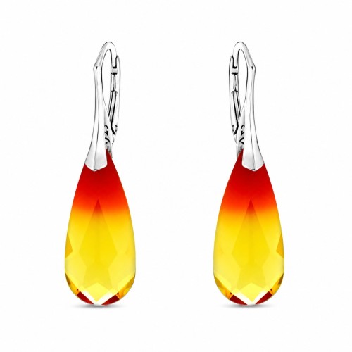 Серебряные серьги 925 пробы «Радужный Каскад (Fireopal)»