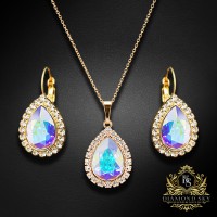 Komplekts "Debesu Piliens (Aurore Boreale)" ar Swarovski™ kristāliem