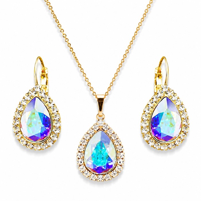 Komplekts sievietēm „Debesu Piliens (Aurora Borealis)“ ar Swarovski® kristāliem