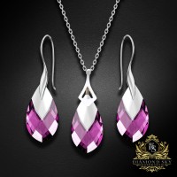 Sudraba komplekts "Baroka II (Amethyst Light Chrome)" ar Swarovski™ kristāliem