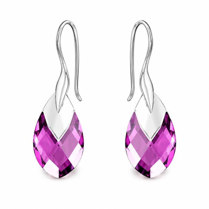 Sudraba komplekts „Baroka II (Amethyst Light Chrome)“ ar Swarovski® kristāliem