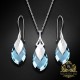 Sudraba komplekts "Baroka II (Aquamarine Light Chrome)" ar Swarovski™ kristāliem