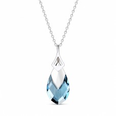 Серебряный кулон 925 пробы «Барокко II (Aquamarine Light Chrome)» с кристаллами Swarovski®