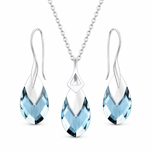 Sudraba komplekts sievietēm „Baroks II (Aquamarine Light Chrome)“
