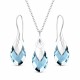 Sudraba komplekts sievietēm „Baroks II (Aquamarine Light Chrome)“ ar Swarovski® kristāliem