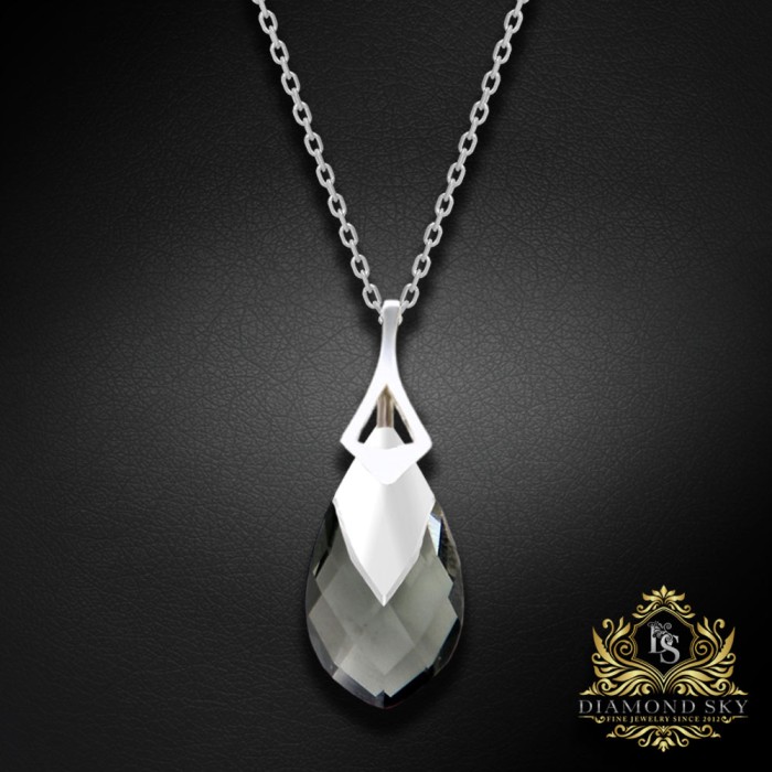 Sudraba komplekts "Baroka II (Black Diamond Light Chrome)" ar Swarovski™ kristāliem