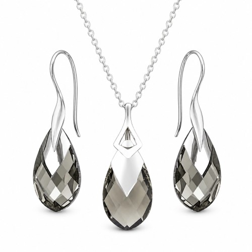 Sudraba komplekts sievietēm „Baroks II (Black Diamond Light Chrome)“