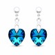Sudraba komplekts „Iemīlējusies Sirds II“ (Bermuda Blue) no 925 proves sudraba ar Swarovski® kristāliem