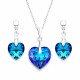 Sudraba komplekts „Iemīlējusies Sirds II“ (Bermuda Blue) no 925 proves sudraba ar Swarovski® kristāliem
